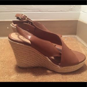 Brown espadrille wedges